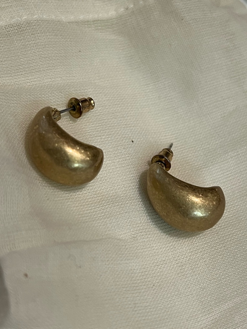 Pilgrim Gold Bean-Shaped Stud Earrings